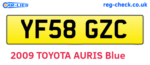 YF58GZC are the vehicle registration plates.