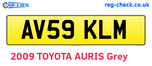 AV59KLM are the vehicle registration plates.