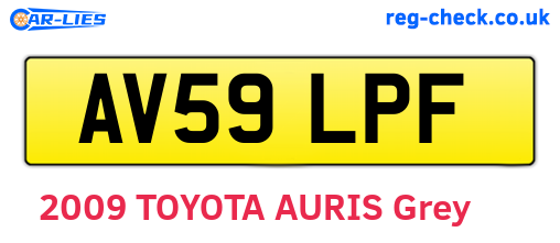 AV59LPF are the vehicle registration plates.