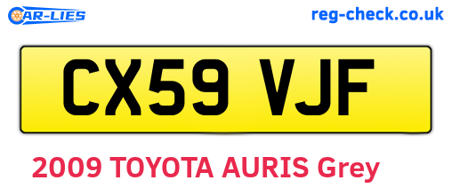 CX59VJF are the vehicle registration plates.