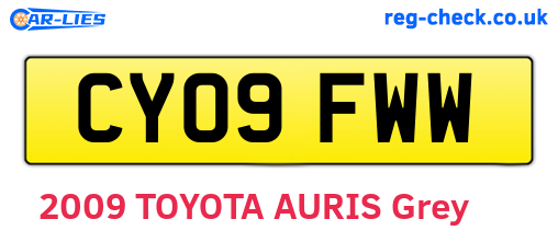 CY09FWW are the vehicle registration plates.