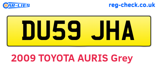 DU59JHA are the vehicle registration plates.