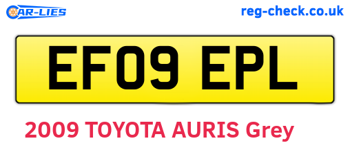 EF09EPL are the vehicle registration plates.