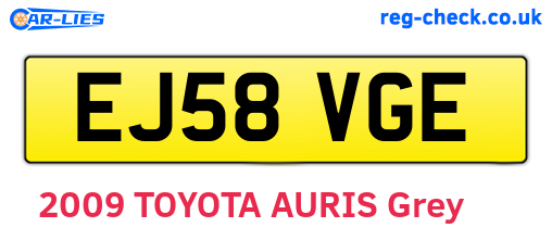 EJ58VGE are the vehicle registration plates.