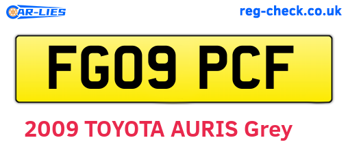FG09PCF are the vehicle registration plates.