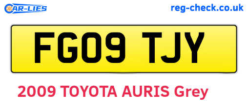 FG09TJY are the vehicle registration plates.
