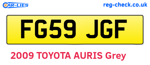 FG59JGF are the vehicle registration plates.