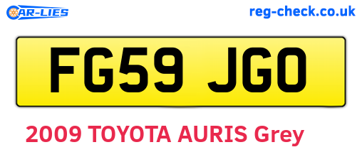 FG59JGO are the vehicle registration plates.