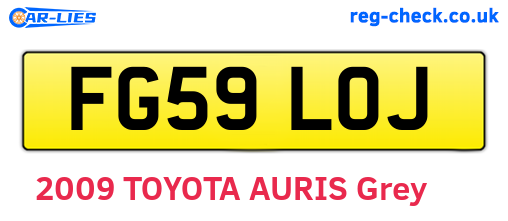 FG59LOJ are the vehicle registration plates.