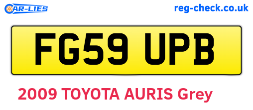 FG59UPB are the vehicle registration plates.