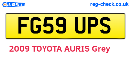 FG59UPS are the vehicle registration plates.