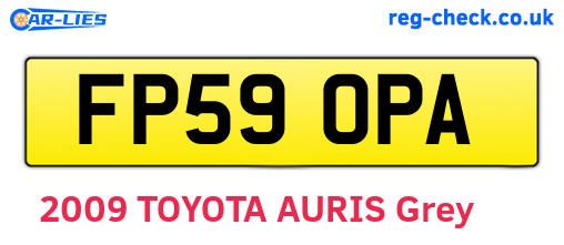 FP59OPA are the vehicle registration plates.