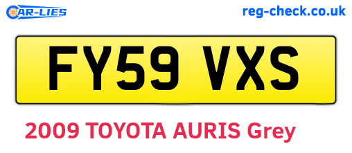 FY59VXS are the vehicle registration plates.