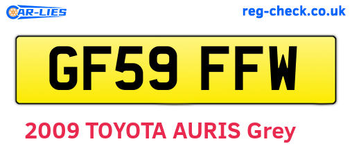 GF59FFW are the vehicle registration plates.