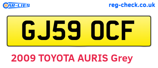 GJ59OCF are the vehicle registration plates.