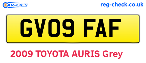GV09FAF are the vehicle registration plates.