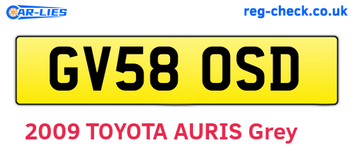 GV58OSD are the vehicle registration plates.