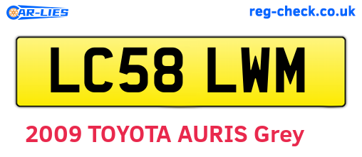 LC58LWM are the vehicle registration plates.