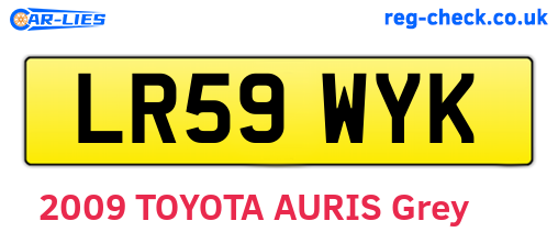 LR59WYK are the vehicle registration plates.