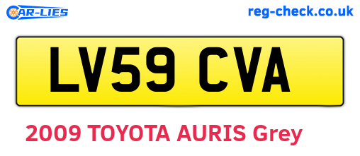 LV59CVA are the vehicle registration plates.