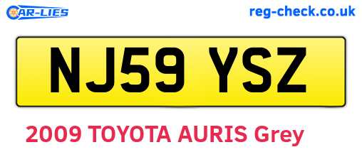 NJ59YSZ are the vehicle registration plates.