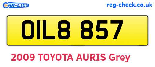 OIL8857 are the vehicle registration plates.