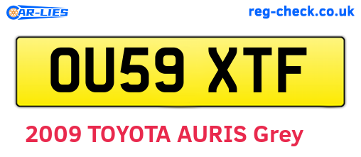 OU59XTF are the vehicle registration plates.