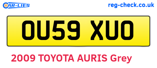 OU59XUO are the vehicle registration plates.