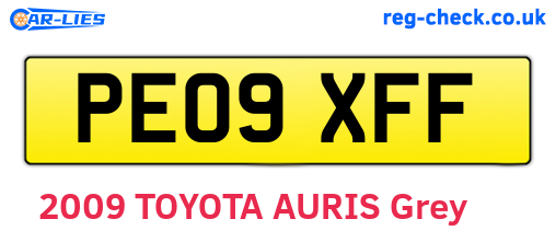 PE09XFF are the vehicle registration plates.