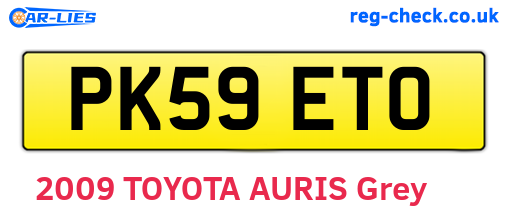 PK59ETO are the vehicle registration plates.