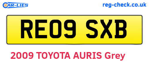 RE09SXB are the vehicle registration plates.