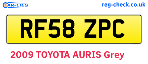 RF58ZPC are the vehicle registration plates.