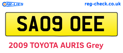 SA09OEE are the vehicle registration plates.