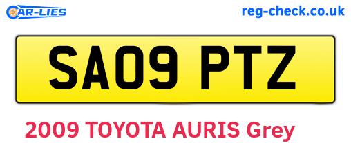 SA09PTZ are the vehicle registration plates.