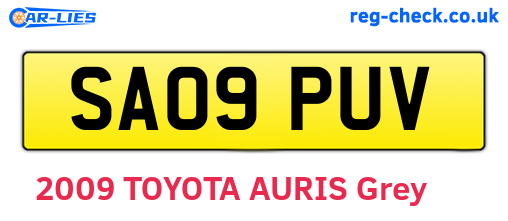 SA09PUV are the vehicle registration plates.