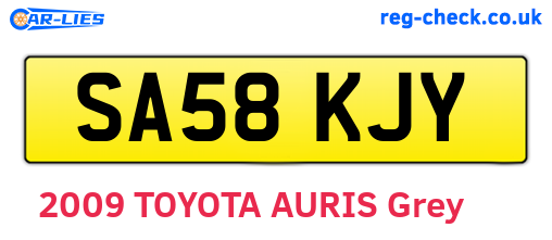 SA58KJY are the vehicle registration plates.
