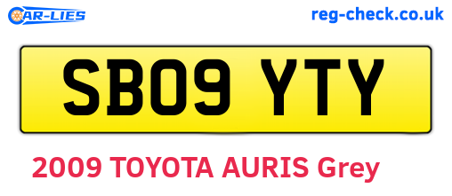 SB09YTY are the vehicle registration plates.