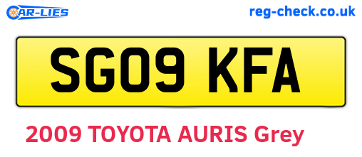 SG09KFA are the vehicle registration plates.
