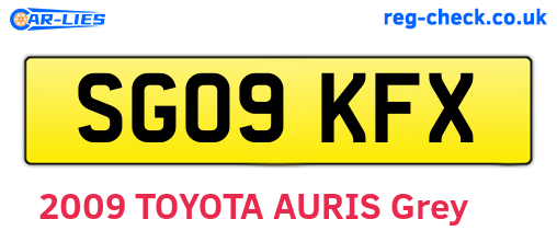 SG09KFX are the vehicle registration plates.
