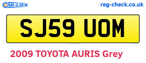 SJ59UOM are the vehicle registration plates.