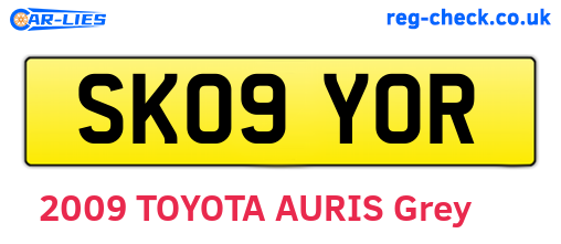 SK09YOR are the vehicle registration plates.