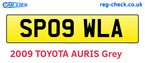 SP09WLA are the vehicle registration plates.