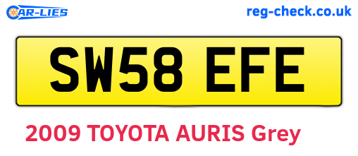 SW58EFE are the vehicle registration plates.