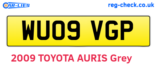WU09VGP are the vehicle registration plates.