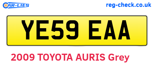 YE59EAA are the vehicle registration plates.