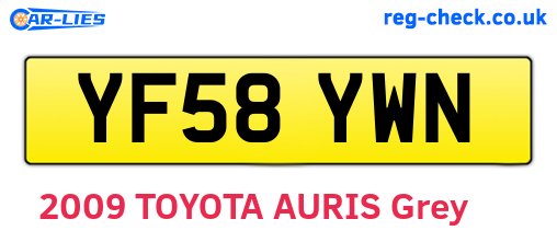 YF58YWN are the vehicle registration plates.