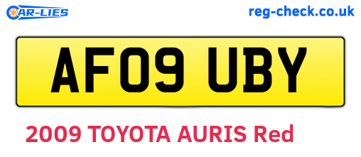 AF09UBY are the vehicle registration plates.