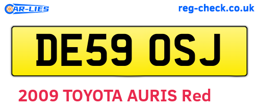 DE59OSJ are the vehicle registration plates.