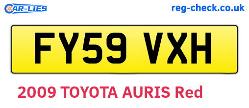 FY59VXH are the vehicle registration plates.