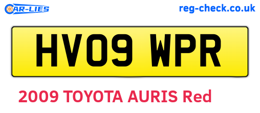 HV09WPR are the vehicle registration plates.